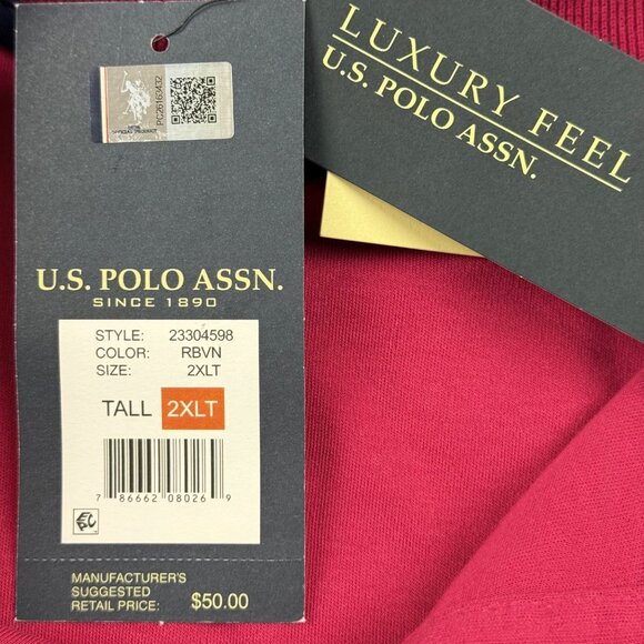U.S. Polo Assn. Men's Short Sleeve Pink Luxury Feel Polo Shirt Size 2XLT Cotton - Picture 5 of 9